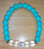 Blue Cat’s Eye and White Frosted Stretchy Bracelet