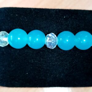 Blue Cat’s Eye and Clear Crystals Stretchy Bracelet