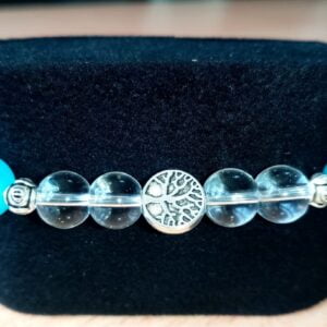 Blue Cat’s Eye and Clear Quartz Stretchy Bracelet