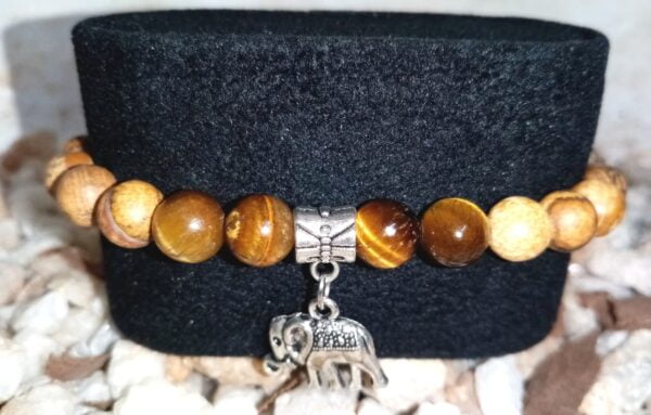 Picture Stone and Tiger Eye Stretchy Bracelet