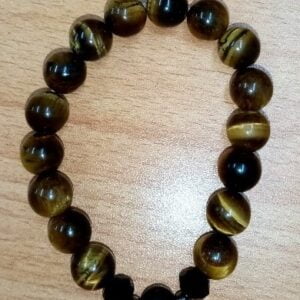 Tiger Eye and Black Crystals Stretchy Bracelet