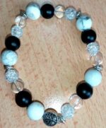 White How lite and Clear Quartz Stretchy Bracelet