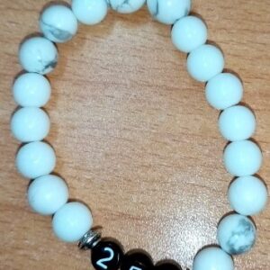 White Jade and How lite Stretchy Bracelet