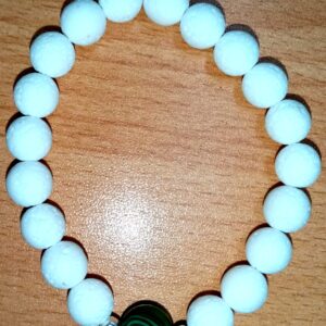 White Lava and Green Malachite Stretchy Bracelet