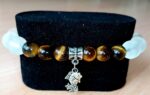 White Frosted and Tiger Eye Stretchy Bracelet