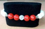 White Lava and Red Turquoise Stretchy Bracelet